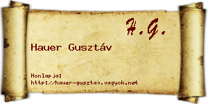 Hauer Gusztáv névjegykártya